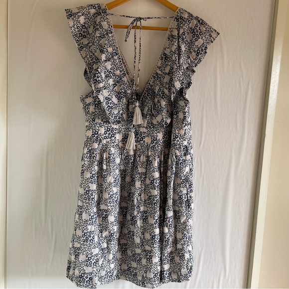 Anthropologie Floral Deep V Neck Mini Dress Size M - Picture 6 of 14